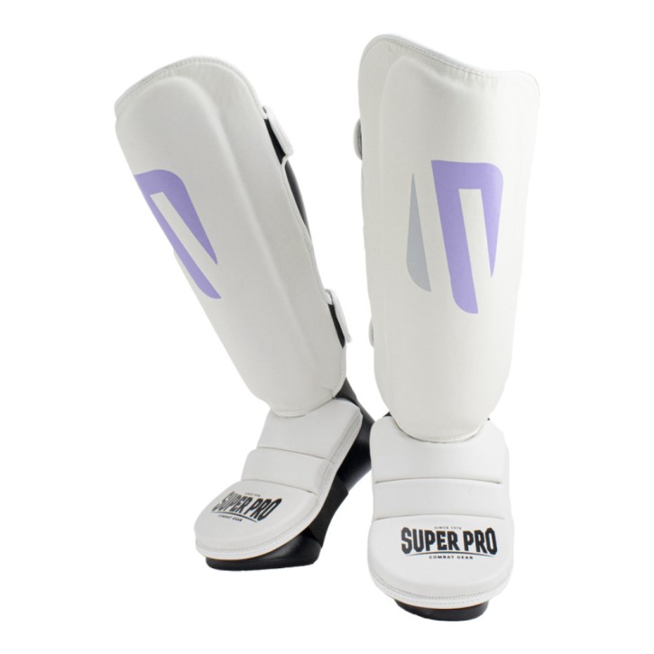 Super Pro No Mercy Shin Pads White Purple