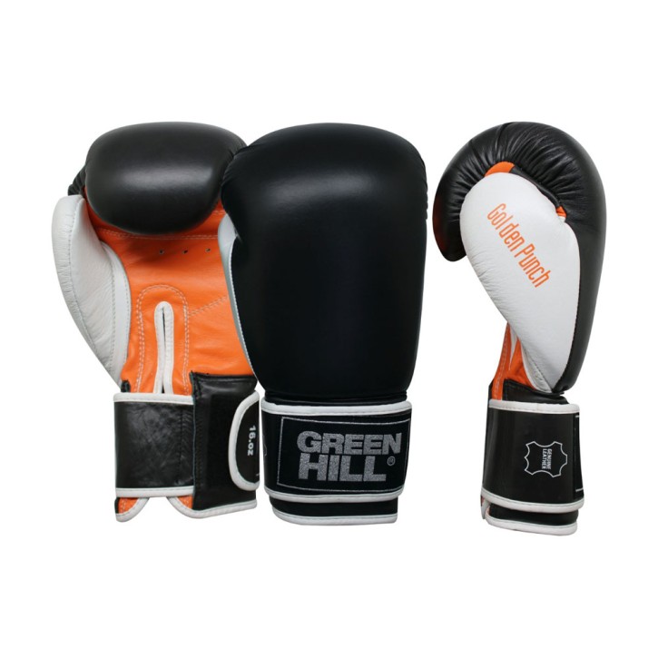 Green Hill Golden Punch Gray Orange boxing gloves