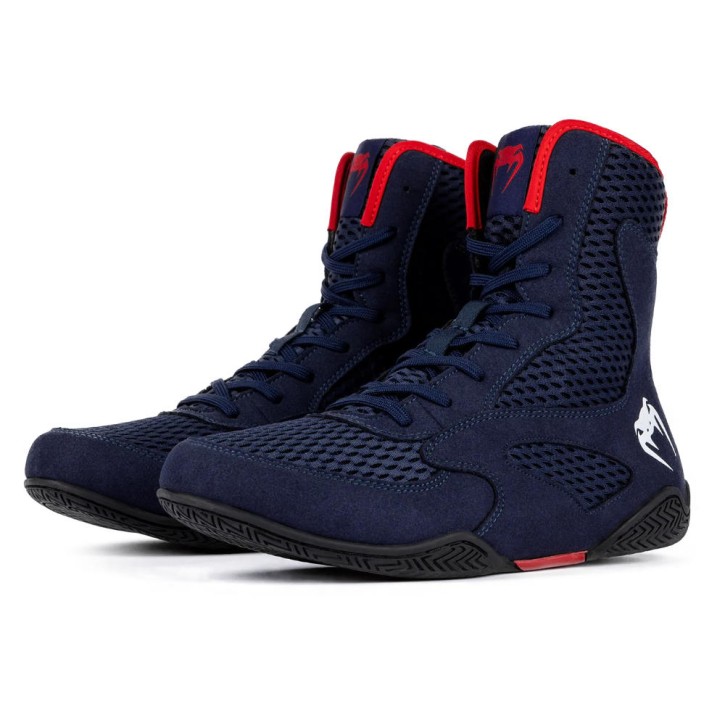 Venum Contender Boxstiefel Boxschuhe Navy Rot