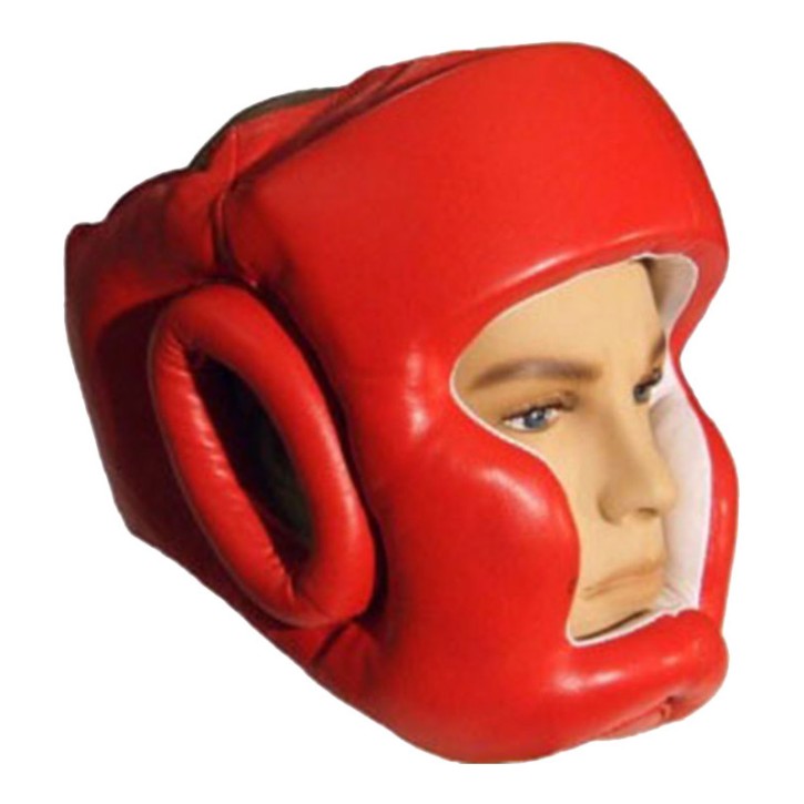 Box Kopfschutz Jochbeinschutz Leder Red