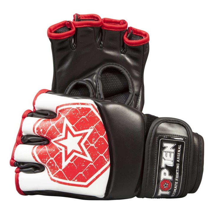 Top Ten Octagon Ultimate Fight Handschuhe White Red
