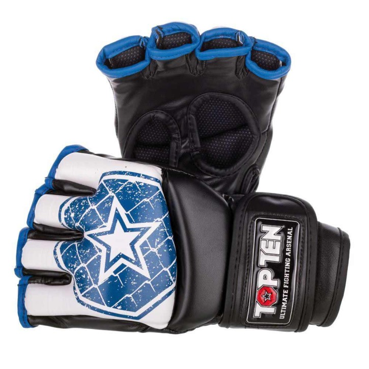 Top Ten Octagon Ultimate Fight Gloves White Blue