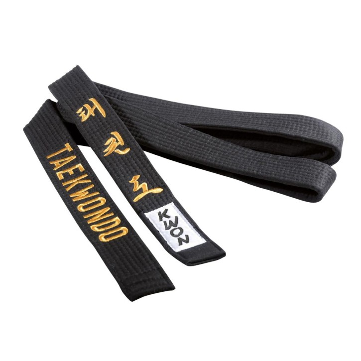 Kwon Taekwondo Gürtel 4cm Black mit Bestickung