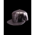 BOXRAW LEDER FLAT PEAK CAP Black