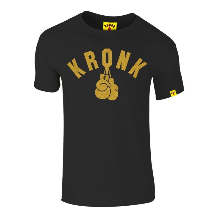 Kronk One Colour Gloves T-Shirt Slim Fit Black Gold