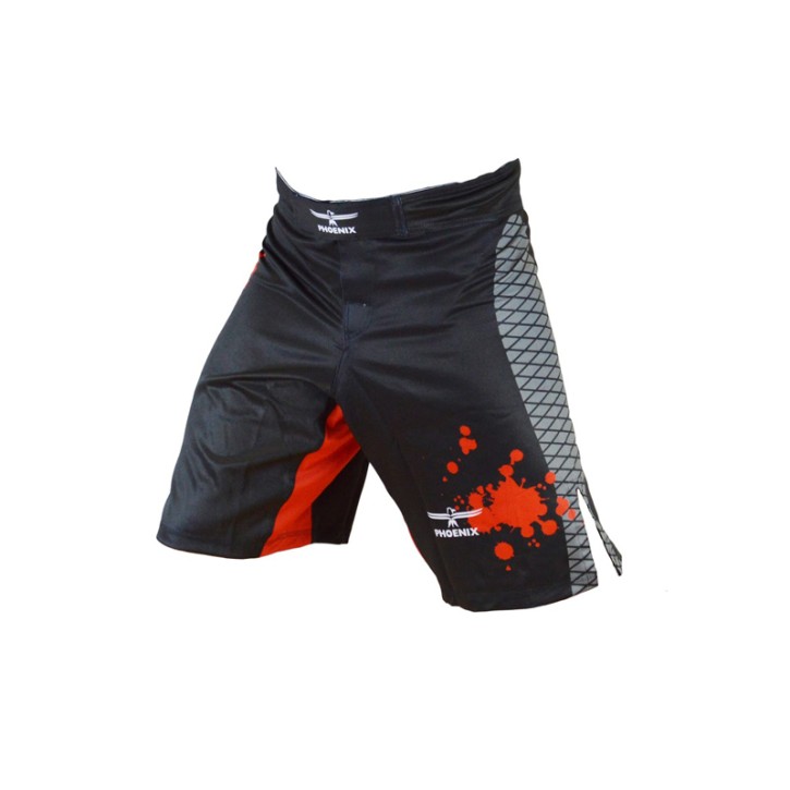 Abverkauf Phoenix MMA Shorts Black Red Grey Stretch