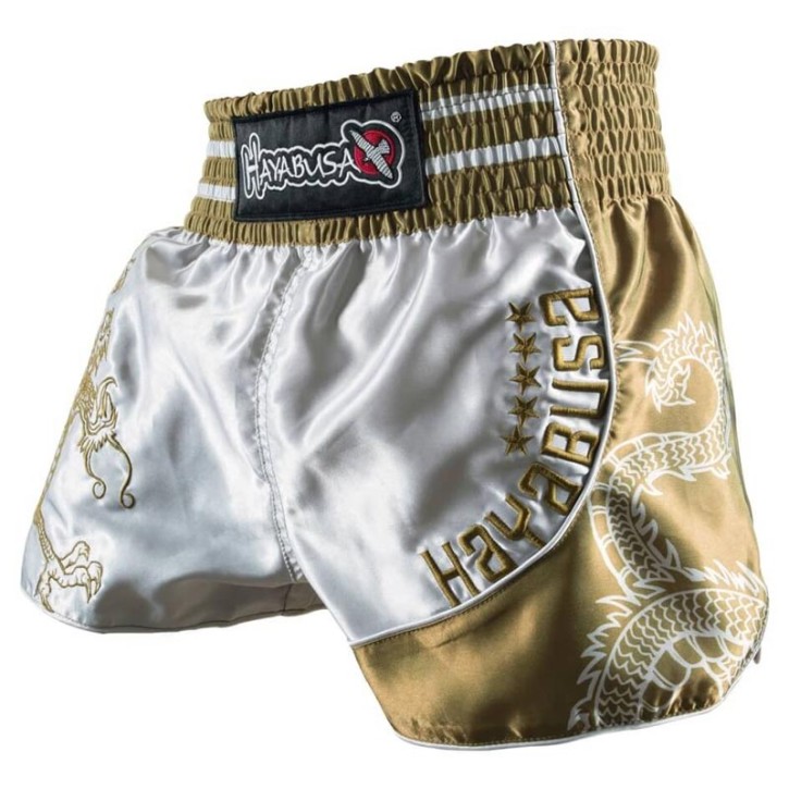 Hayabusa Sacred Muay Thai Shorts Silver Gold