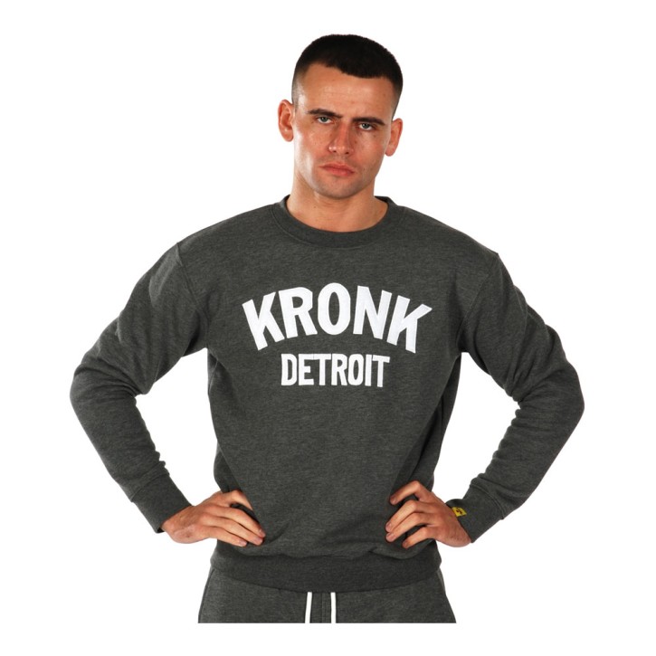 Kronk Detroit Applique Sweatshirt Charcoal Melange