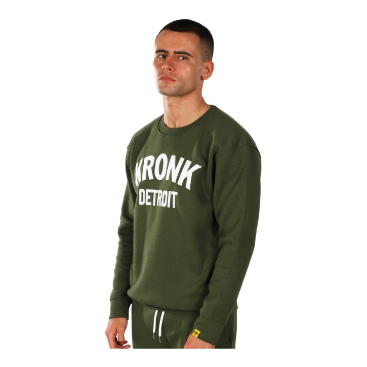 Kronk Detroit Applique Sweatshirt Military Green