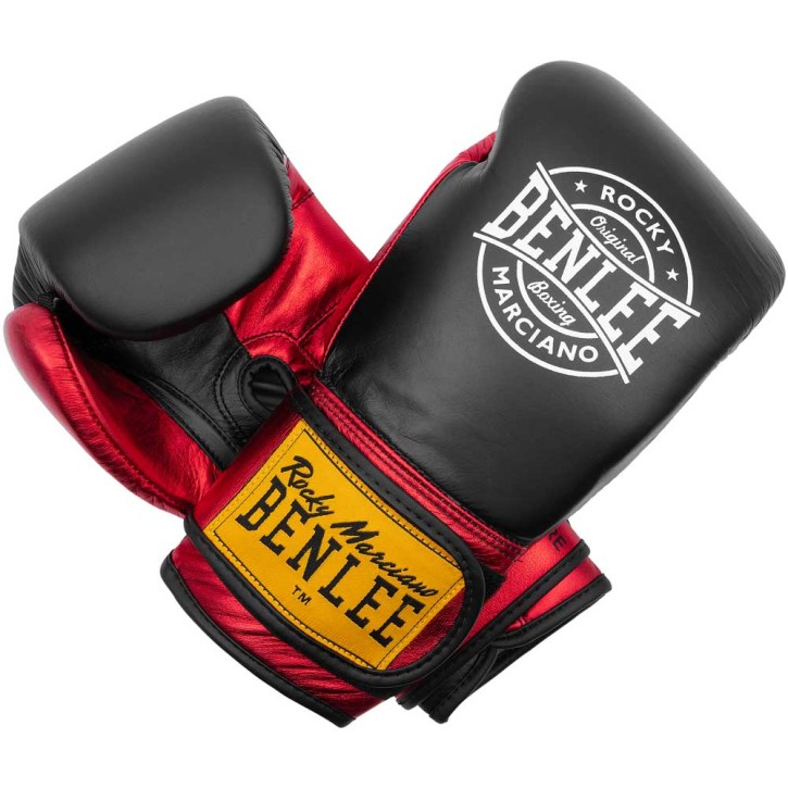 Benlee Metalshire Boxing Gloves Leather Black Red