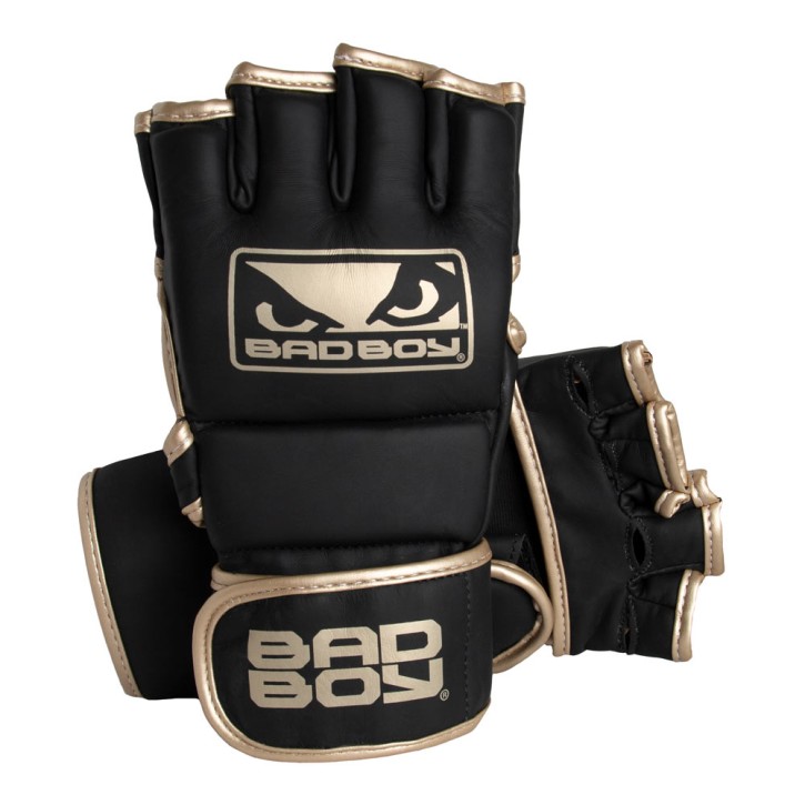 Bad Boy MMA Gloves with Thumbs Black Gold