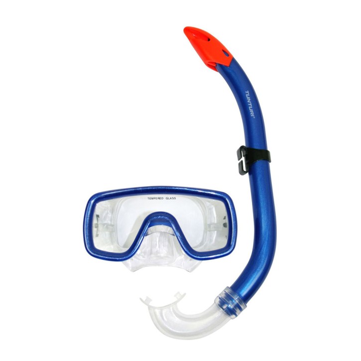 Tunturi Snorkel Set Junior Siliter Blue Transparent