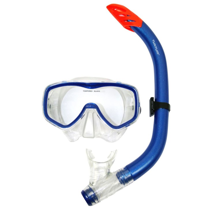 Tunturi Snorkel Set Senior Siliter Blue Transparent