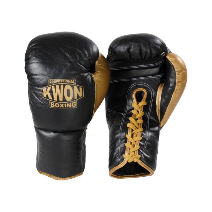 Kwon Professional Boxhandschuh schnürung Black Gold