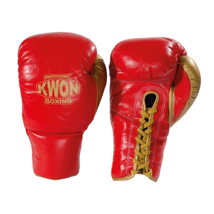Kwon Professional Boxhandschuh schnürung Red Gold