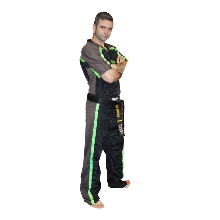 Top Ten Neon Mesh Kickboxing Suit Black Green