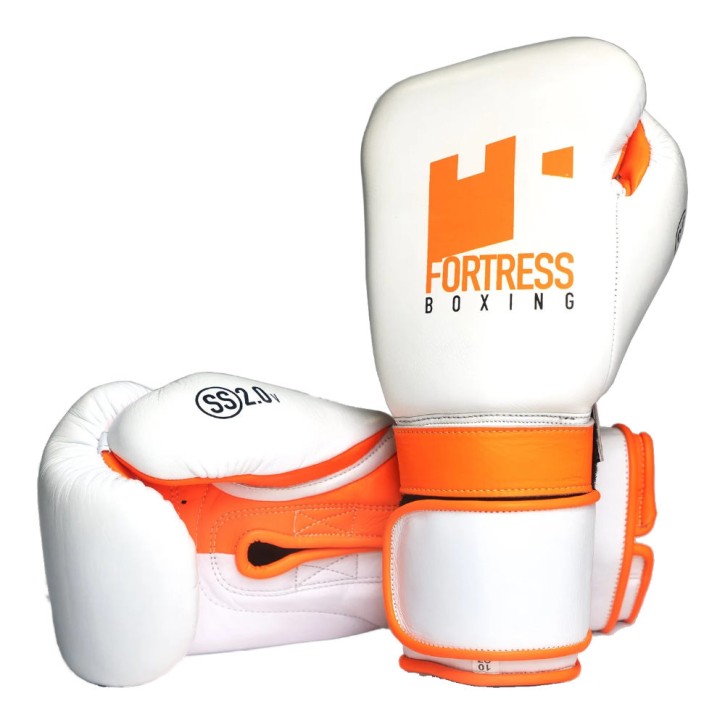 Fortress Boxing Superstrap 2.0 Boxing Gloves White Orange