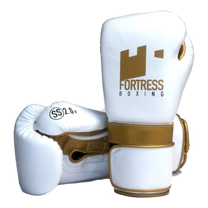 Fortress Boxing Superstrap 2.0 Boxhandschuhe Weiss Gold