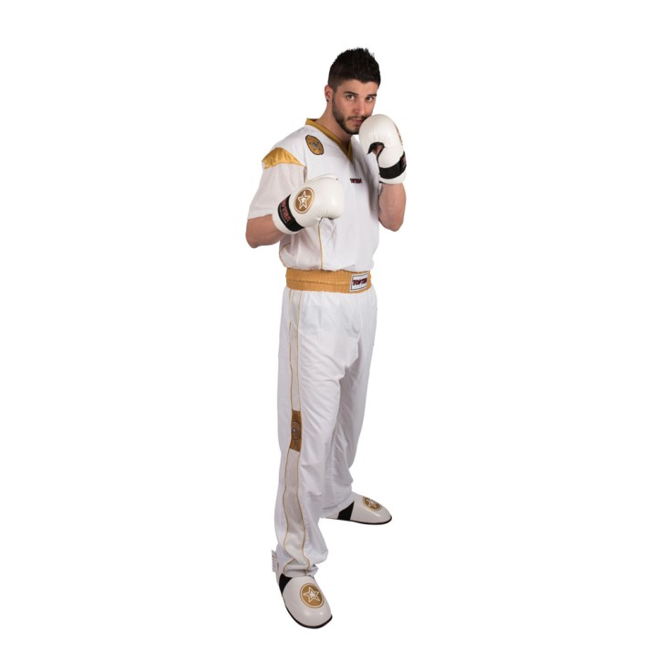 Top Ten Star Edition Kickboxing Uniform White Gold