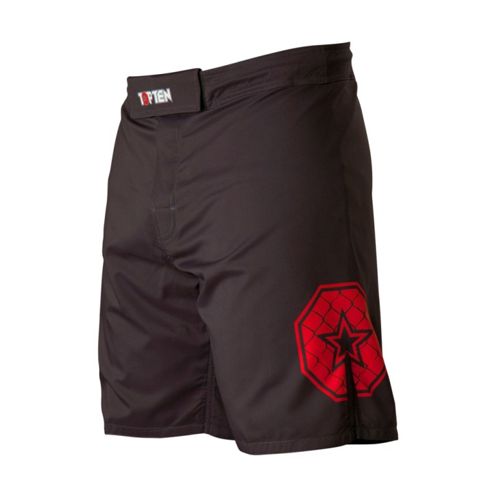 Top Ten Triangle MMA Shorts Black Red