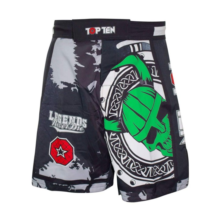 Top Ten Vikings MMA Shorts Black Green