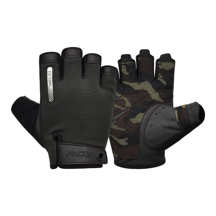 RDX T2 Weightlifting Gloves Camo Brown