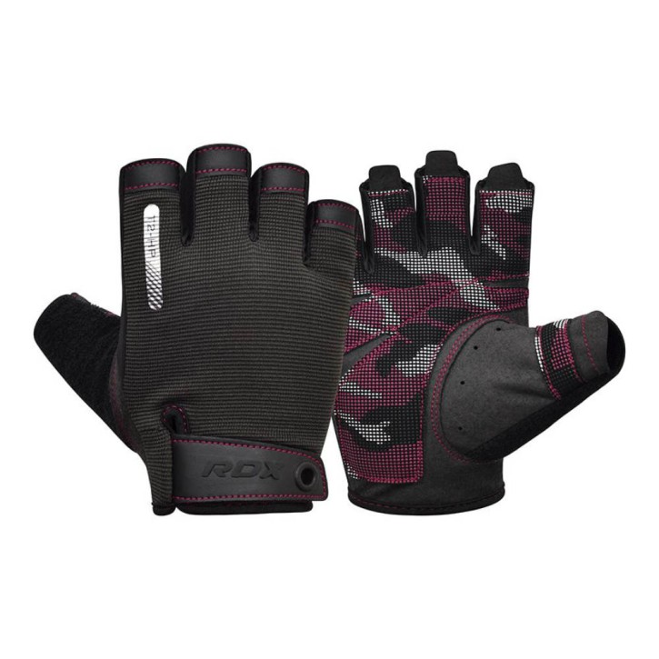 RDX T2 Weightlifting Gloves Camo Pink