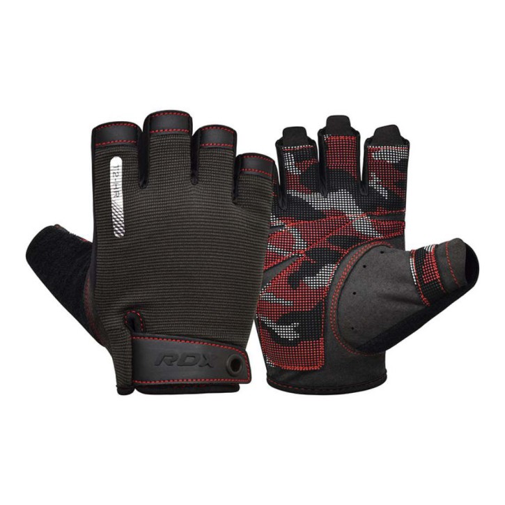 RDX T2 Weightlifting Gloves Camo Red