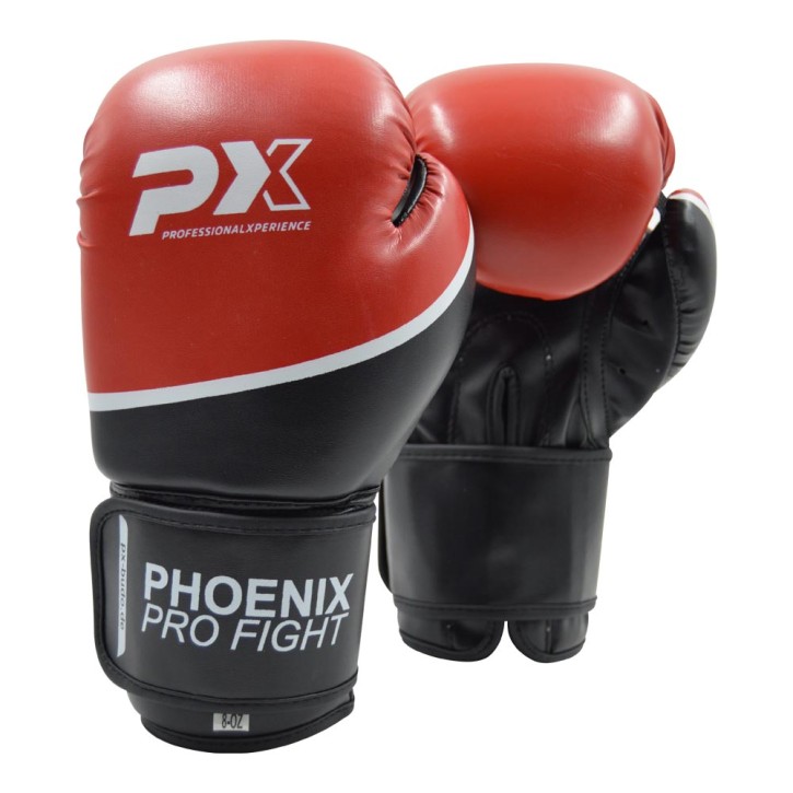 Phoenix PX PRO FIGHT boxing gloves PU Black Red