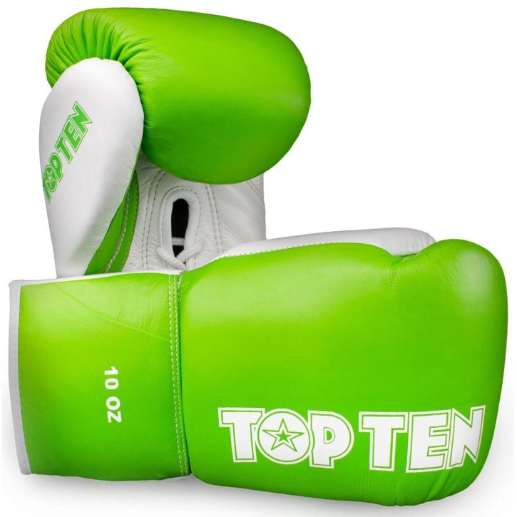 Top Ten Profi Boxhandschuhe 10oz White Green