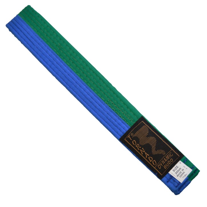 Phoenix Budo belt green-blue divided in the middle