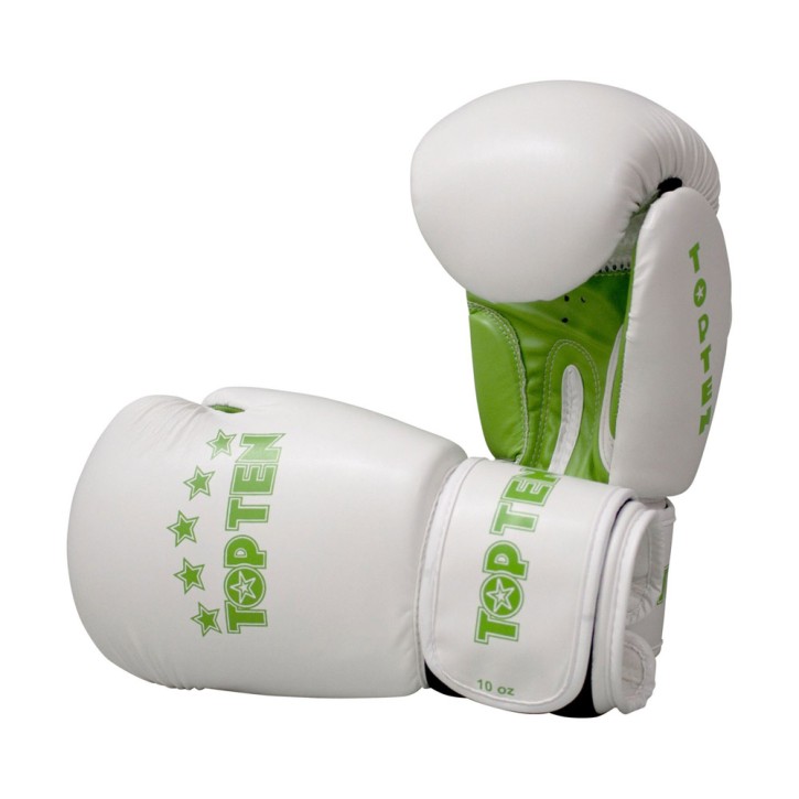 Top Ten R2M 2016 Boxing Gloves White Green 10oz