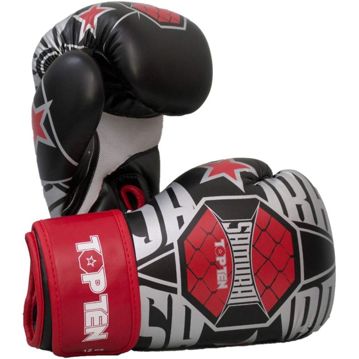 Top Ten Samurai XLP Boxing Gloves White Red