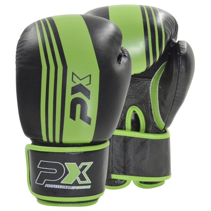 Phoenix PX Boxing Gloves Leather Black Green
