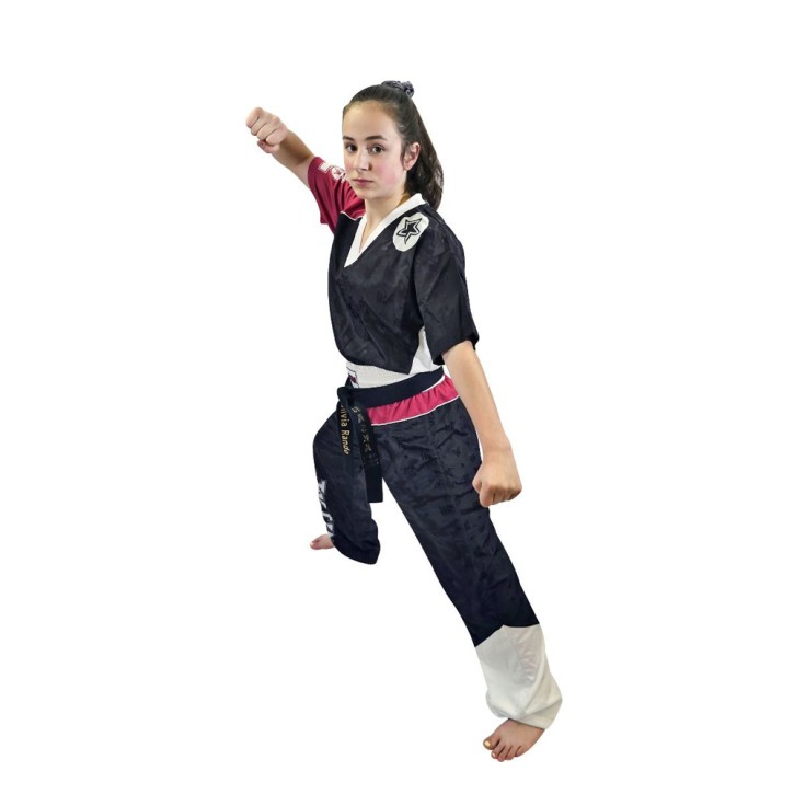 Top Ten Bow Kickboxing Uniform Black Pink White Kids