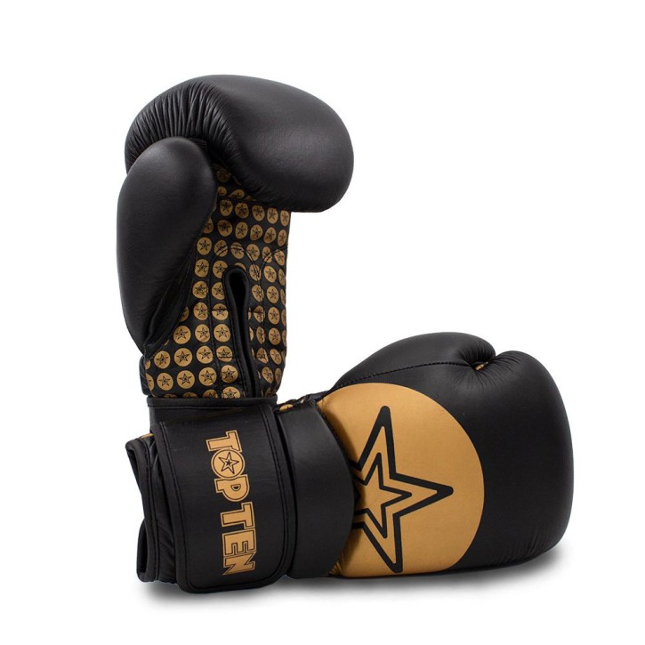 Top Ten Wrist Star Boxing Gloves Black Gold