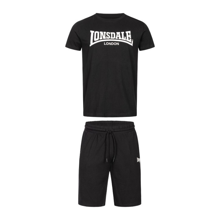 Lonsdale Moy T-Shirt Shorts Set Schwarz