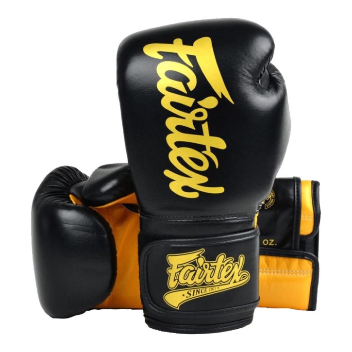 Fairtex BGV18 Super Sparing Boxing Gloves Black Gold