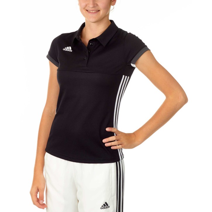 Abverkauf Adidas T16 Team Polo Damen Black White AJ5273