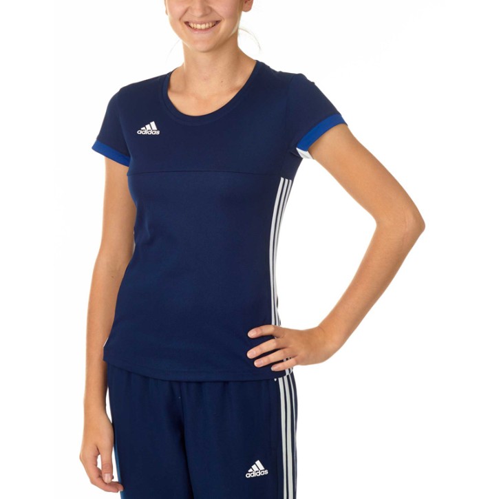 Sale Adidas T16 Team T-Shirt Women Navy Blue White AJ5302 XS