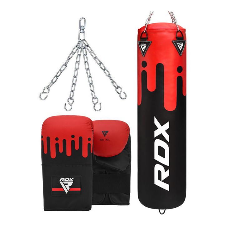 RDX 3PC F9 Punching Bag 120cm Set Red