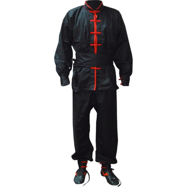 Kung Fu Suit Black Red