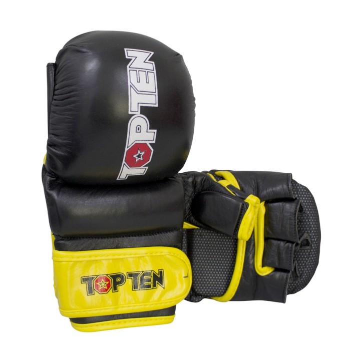 Top Ten MMA Thumb Guard Grappling Gloves Black Yellow