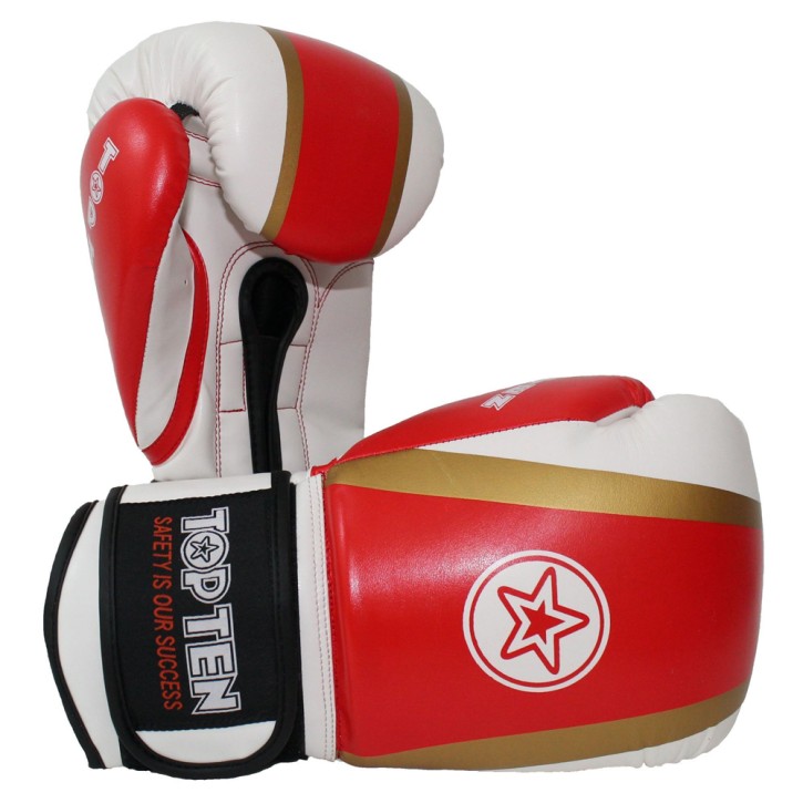 Top Ten Star and Stripes Boxhandschuhe Red Gold