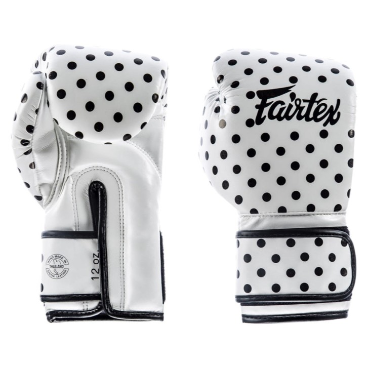 Fairtex BGV14 Boxing Gloves White Polka
