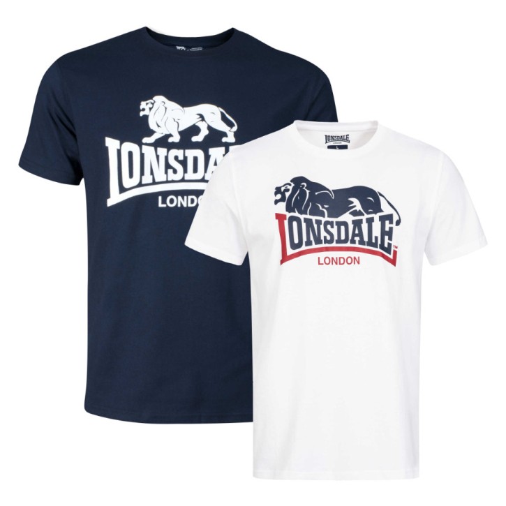 Lonsdale Loscoe T-Shirt 2er Weiss Navy
