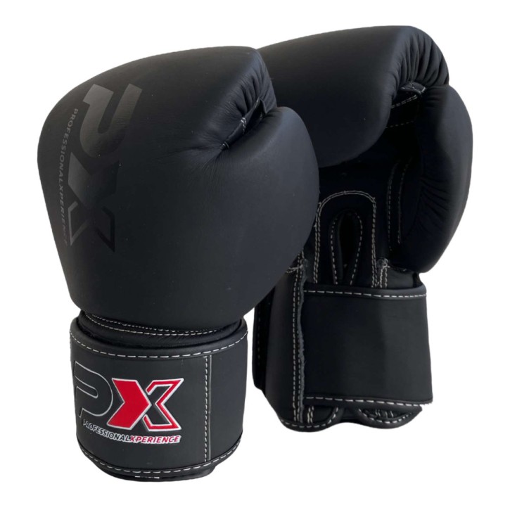 Phoenix PX Contest Boxing Gloves Leather Black