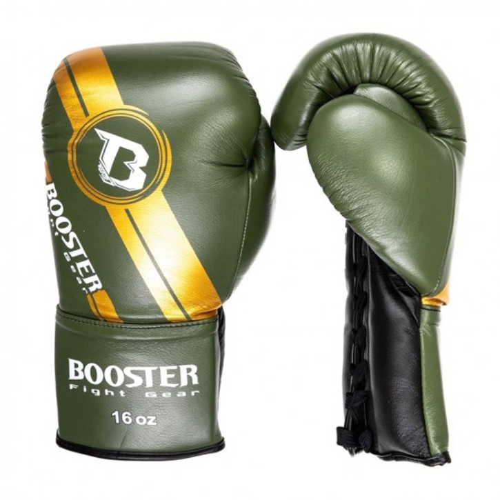 Booster BGL V3 New Laced Boxhandschuhe Black Green Leder