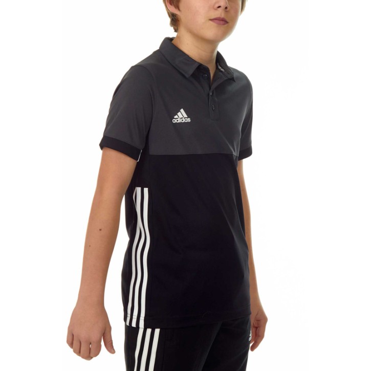 Abverkauf Adidas T16 Climacool Polo Jungen Black Grey AJ5470