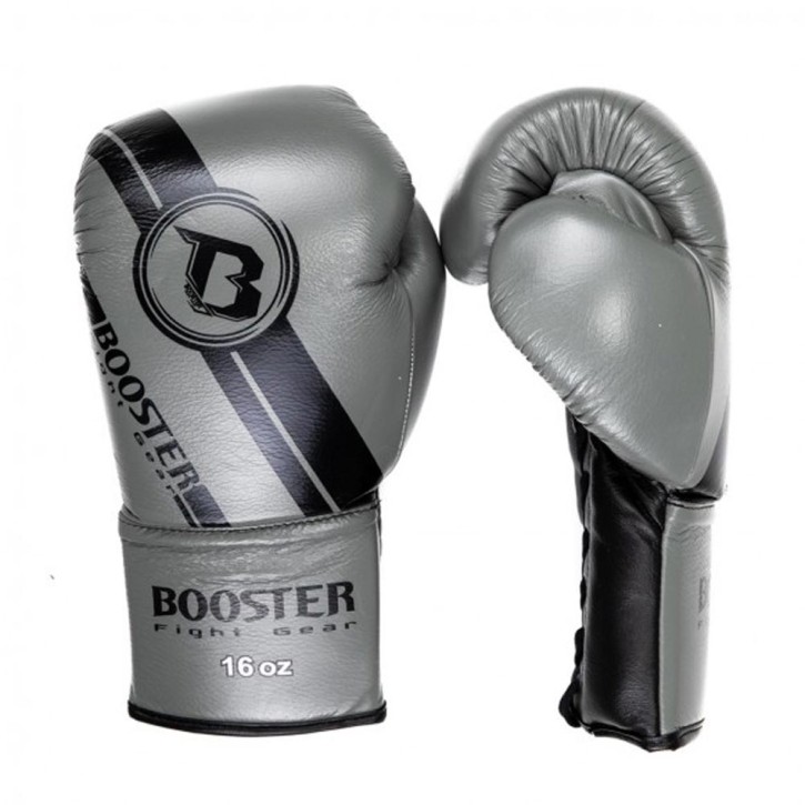 Booster BGL V3 New Laced Boxhandschuhe Black Grey Leder